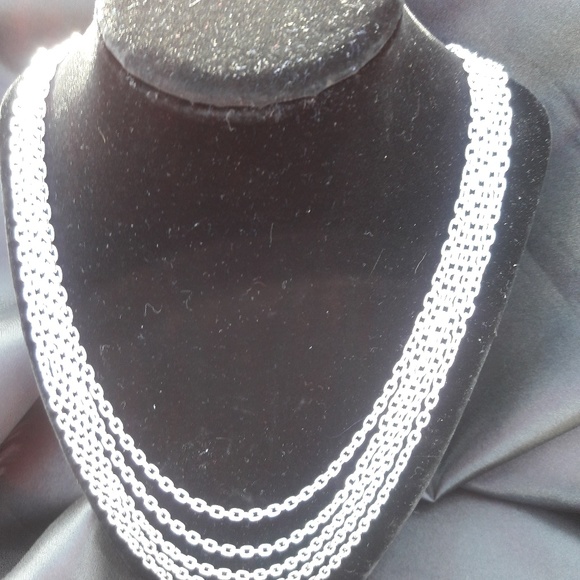 5 strand silver cable chain necklace - Picture 2 of 3