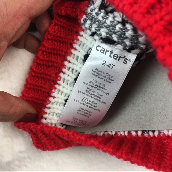 Carters 2T 4T Dog winter Hat Cap mittens new - Picture 3 of 4