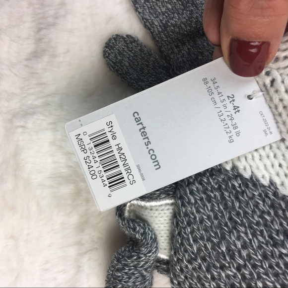 Carters 2T 4T Dog winter Hat Cap mittens new - Picture 4 of 4