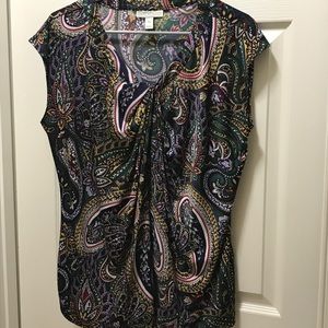 ➕5 for $20 Green paisley pattern blouse