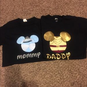Handmade Mommy and Daddy Disney shirts