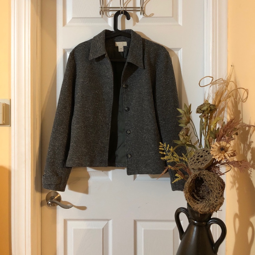 J.JILL Slightly Spotted Dark Gray Blazer