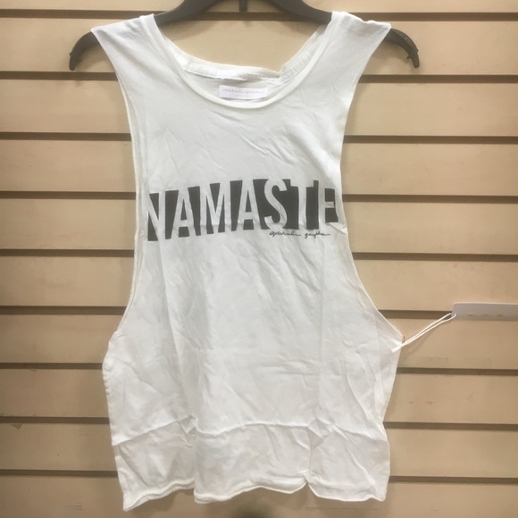 Spiritual Gangster namaste tank top new Off white - Picture 1 of 4