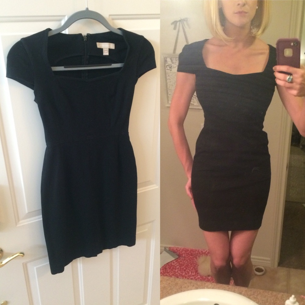 Banana Republic black cap-sleeve sheath