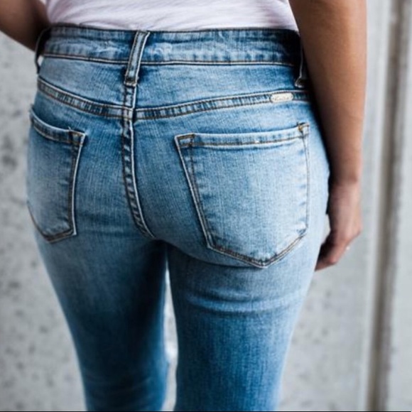 Distressed Hem Skinny Jeans - Picture 3 of 3