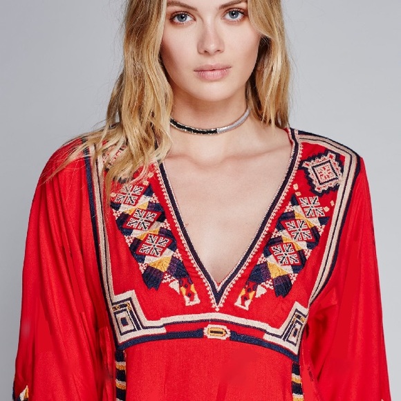 Embroidered DRESS Dolman Tulum Wide Sleeve Tunic - Picture 5 of 5