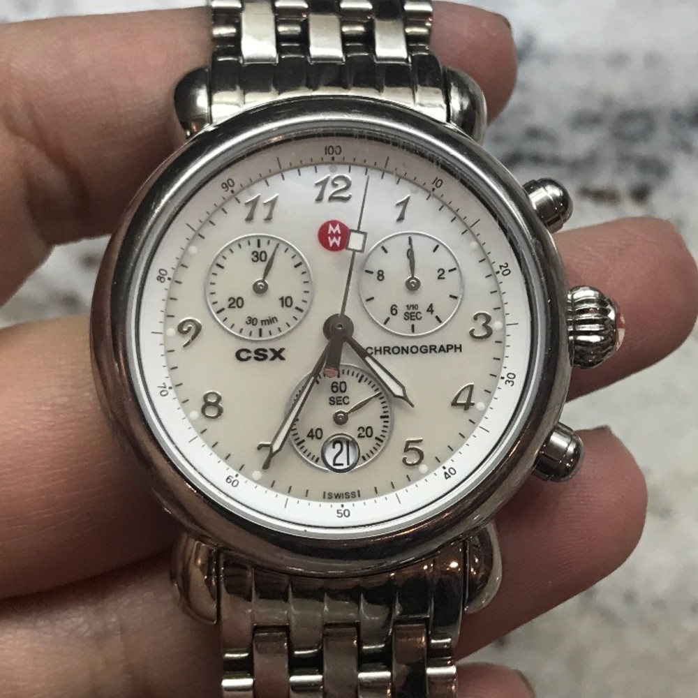 🍸 🌟Used Michele CSX Mother of Pearl Watch!