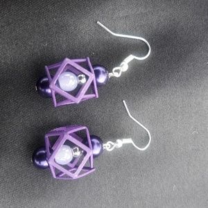 Purple 'cage' earrings
