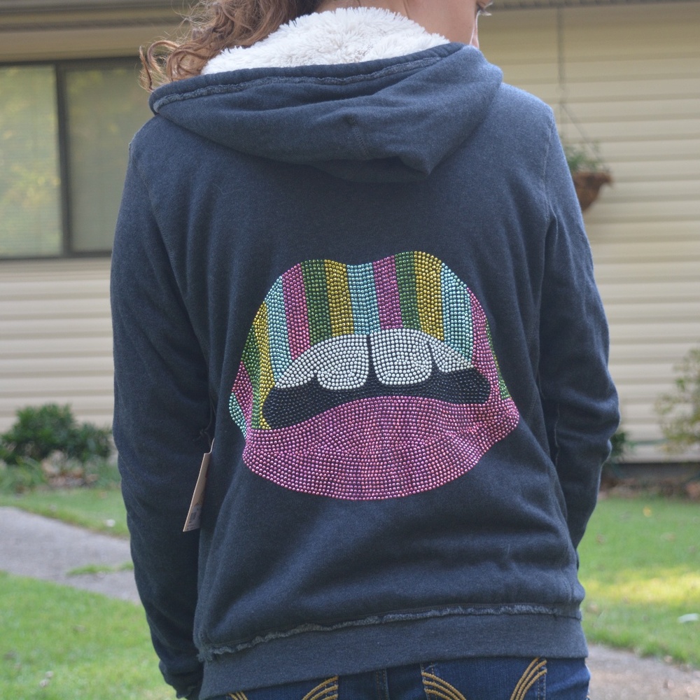Butter bedazzled reversible jacket