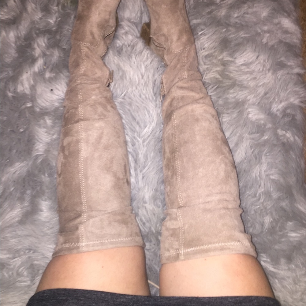Aldo nude over the knee suede boots