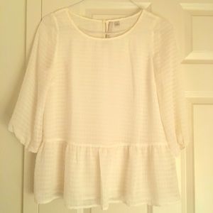 Lauren Conrad silk peplum top