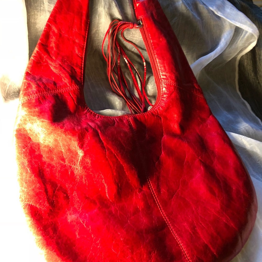 Red leather bag