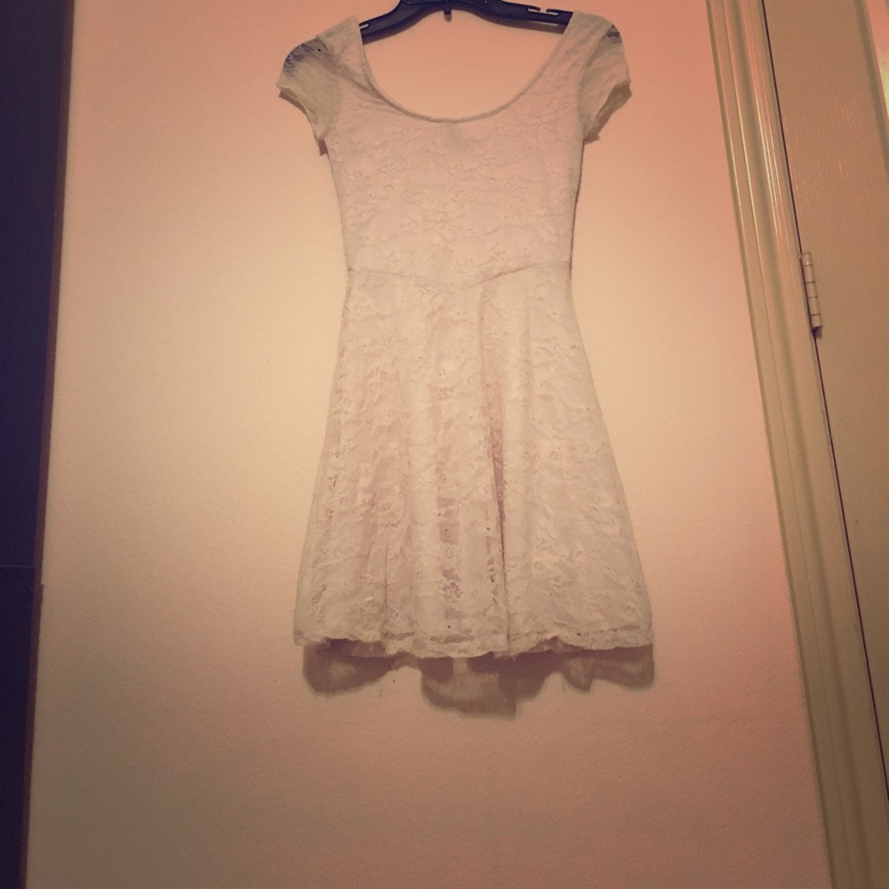 Creme/light beige colored lace dress