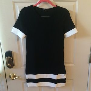 Black, white stripe shift NWOT