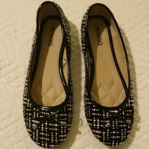 NWOT! Bongo Tweed Black & White Flats Sz 8M