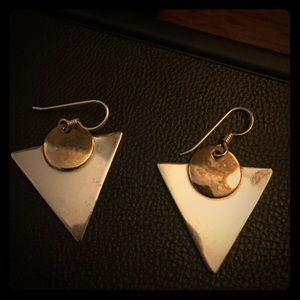 Sterling and brass pierced earrings
