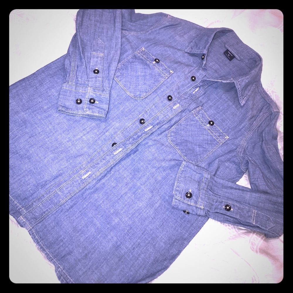 Denim color button down
