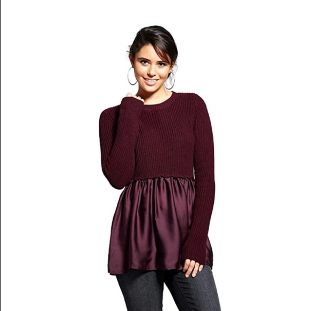 Plum Satin Sweater w/ Tutu Bottom