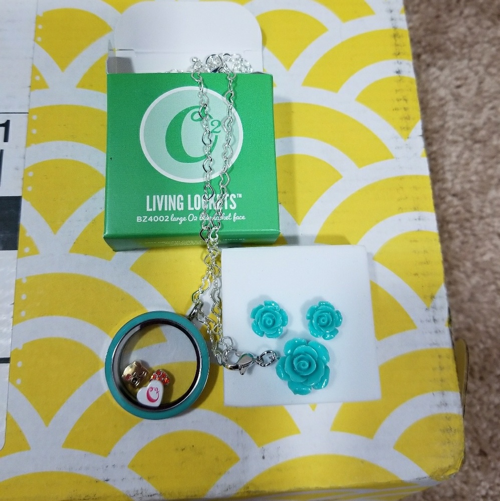 Authentic Origami owl necklace and earring