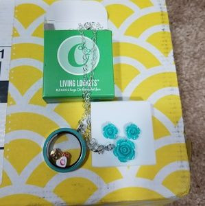 Authentic Origami owl necklace and earring