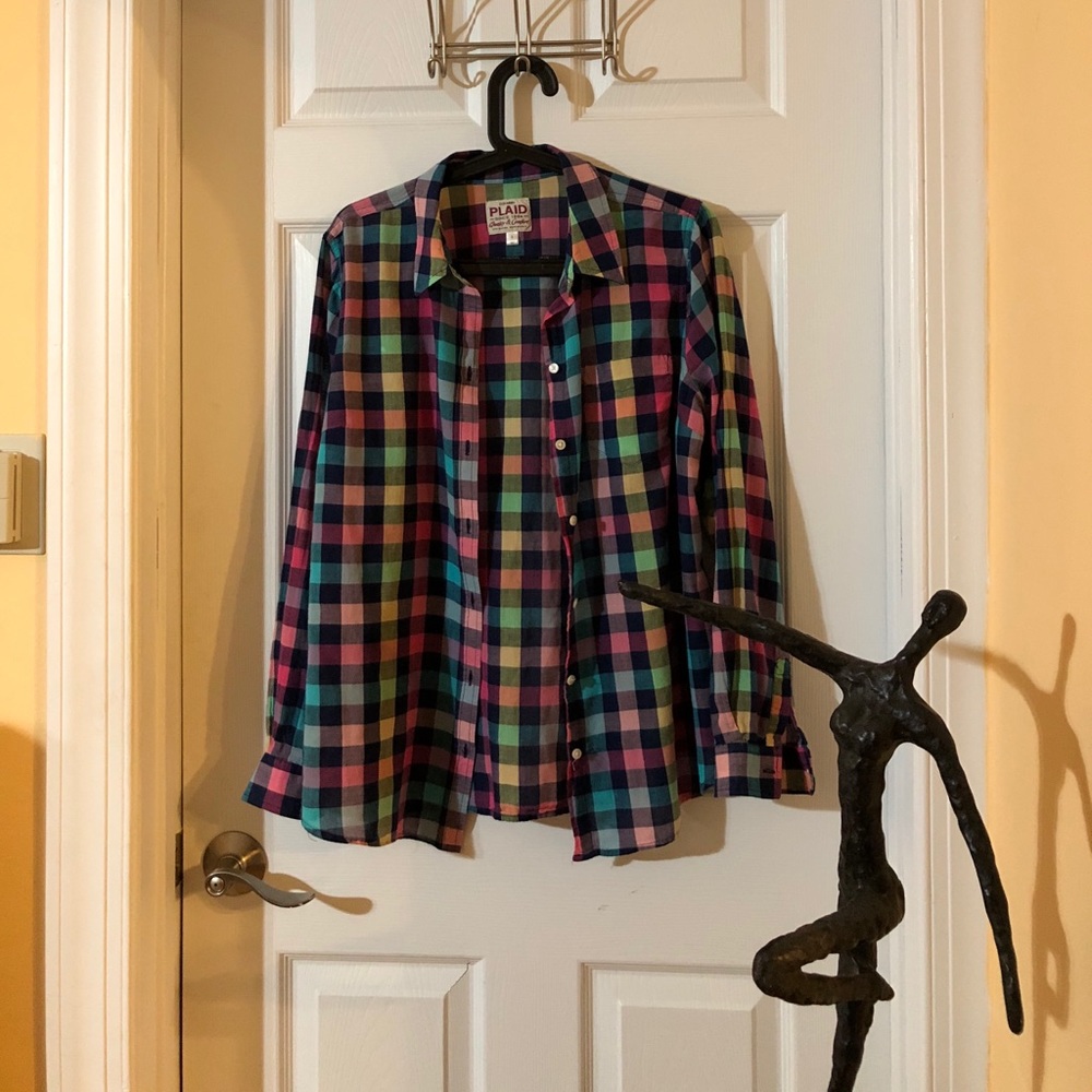 OLD NAVY Multi Colored Button Up Blouse