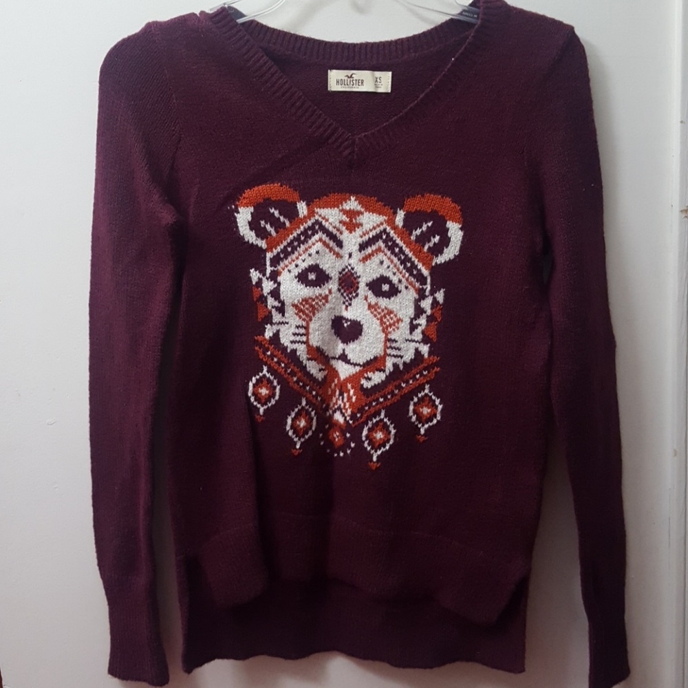 Maroon V Neck Sweater