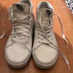 Vans women’s Sk8-Hi white high tops