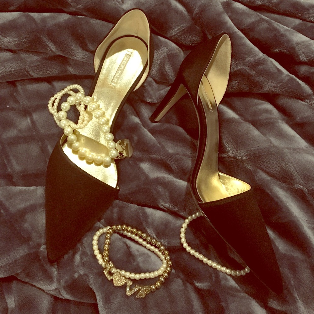 Giorgio Armani Black Satin Heels !