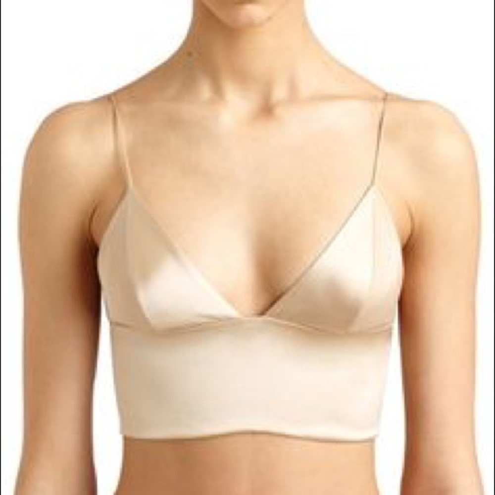 T by Alexander Wang satin bralette in nude