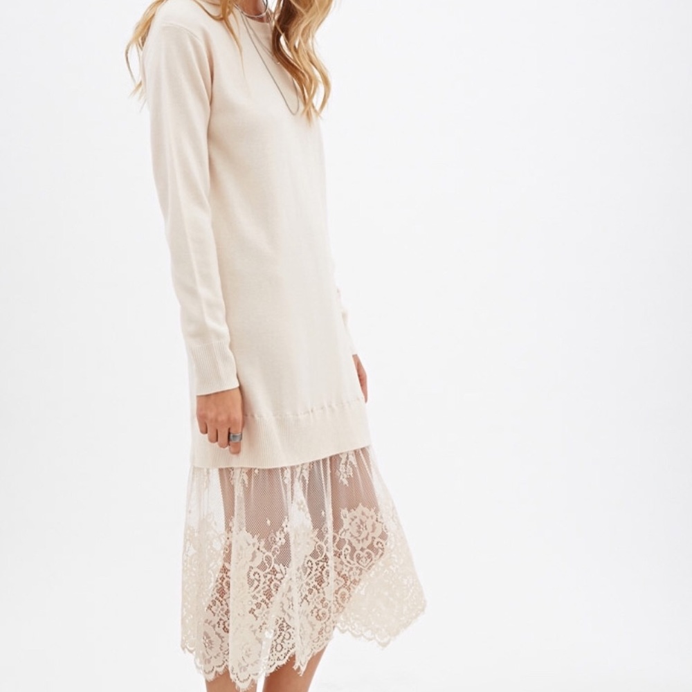 Forever 21 Lace Sweaterdress