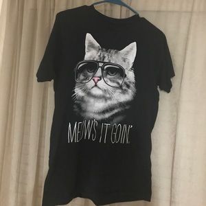Black Tee with Cat
