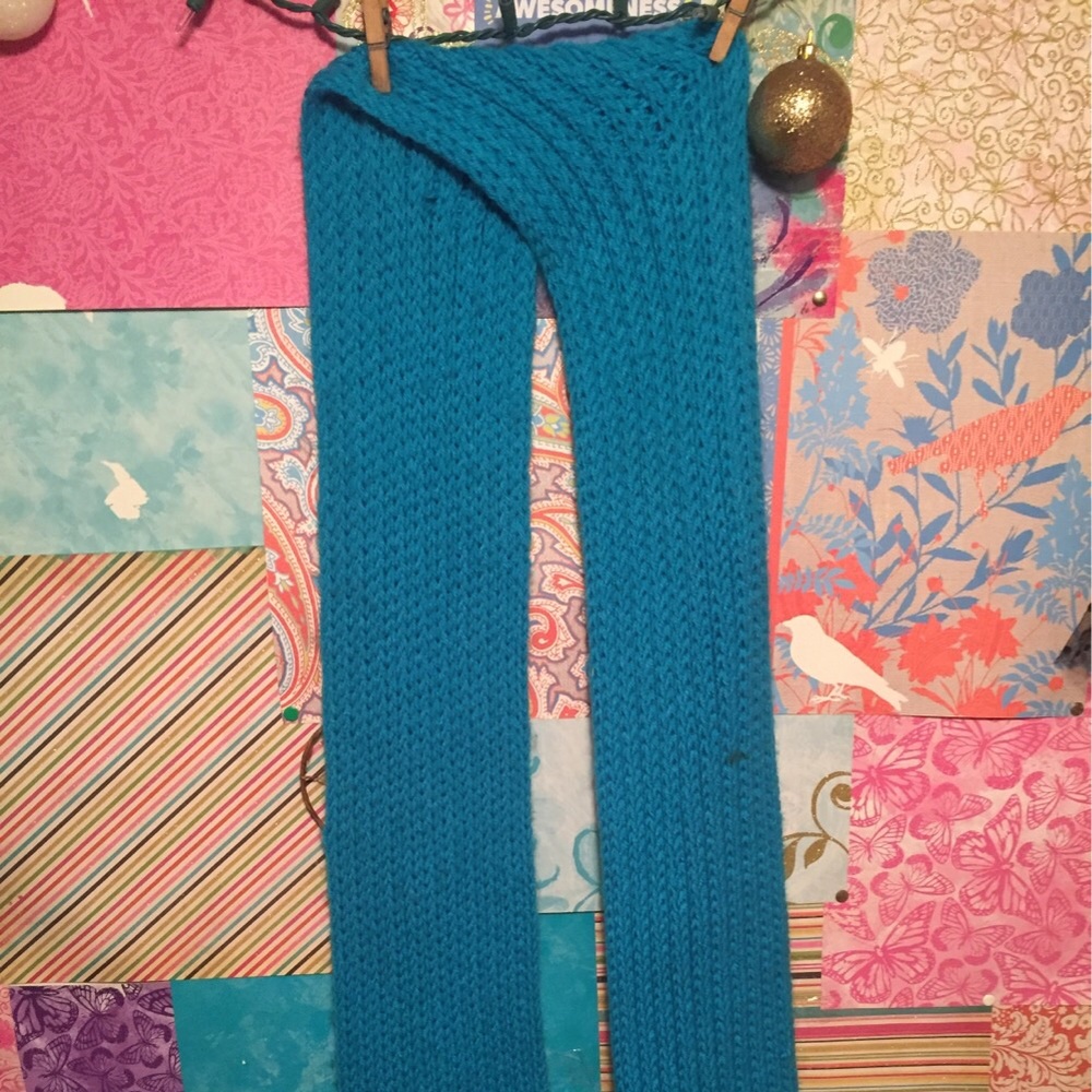 Long Blue Cotton Scarf