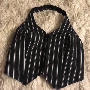 Tie back vest M black & white Sexy Chic New