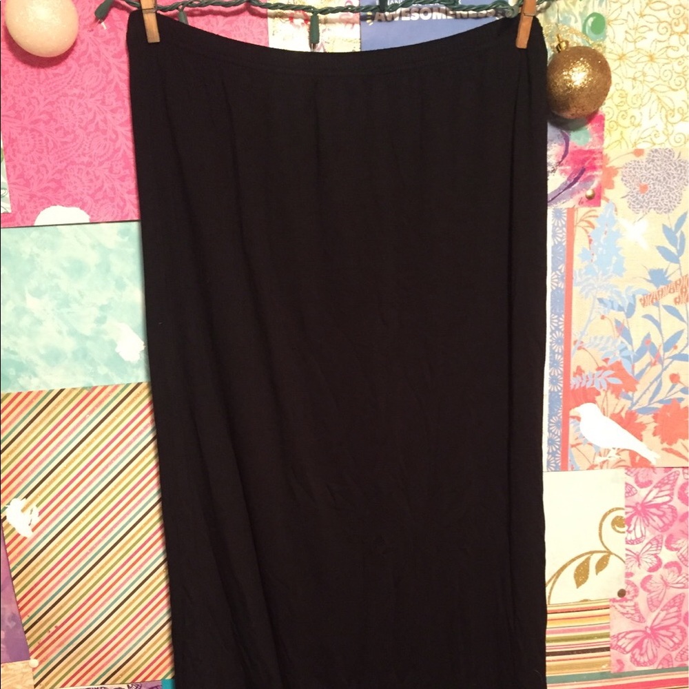 Long Black Pencil Skirt