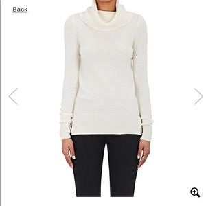 Barneys New York Ivory Cashmere Cowl Neck Sweater