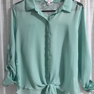 Mint 3/4 Sleeve Blouse