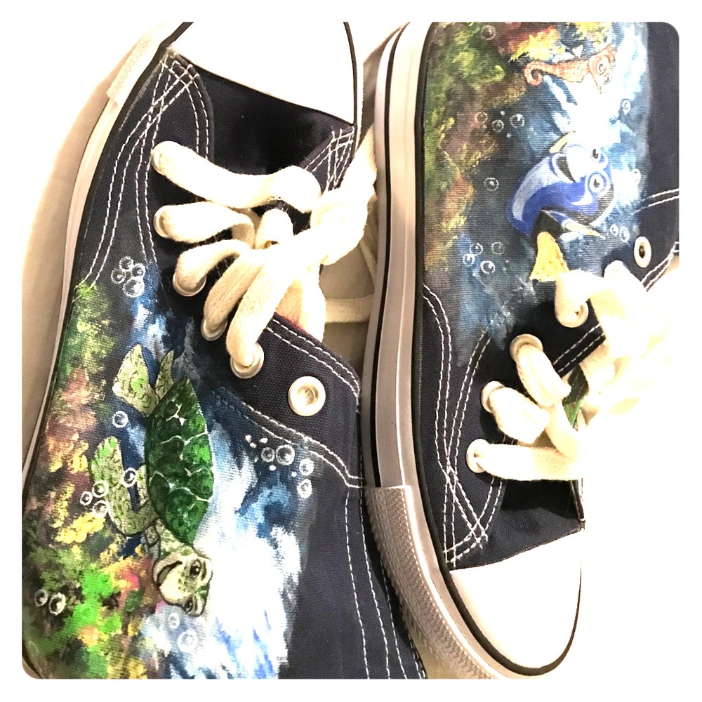 Hand painted one of a kind sneakers