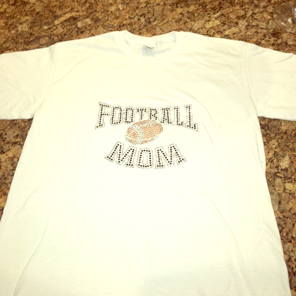 NEW RHINESTONE FOOTBALL MOM SHIRT