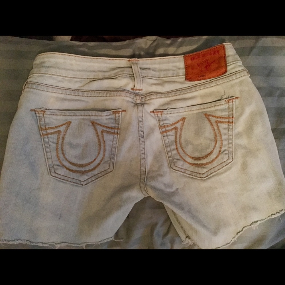 True Religion cut off jean shorts