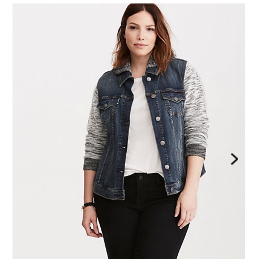 Torrid size 3 Denim French Terry Jacket