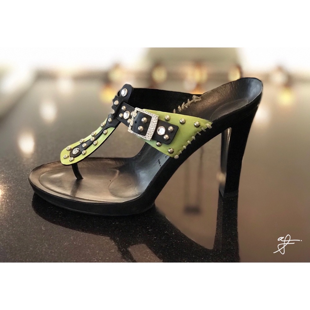 🆕Casadei || Collete Nero Heels with Rhinestones