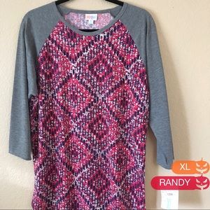 Stunning pinks and purple baseball tee!