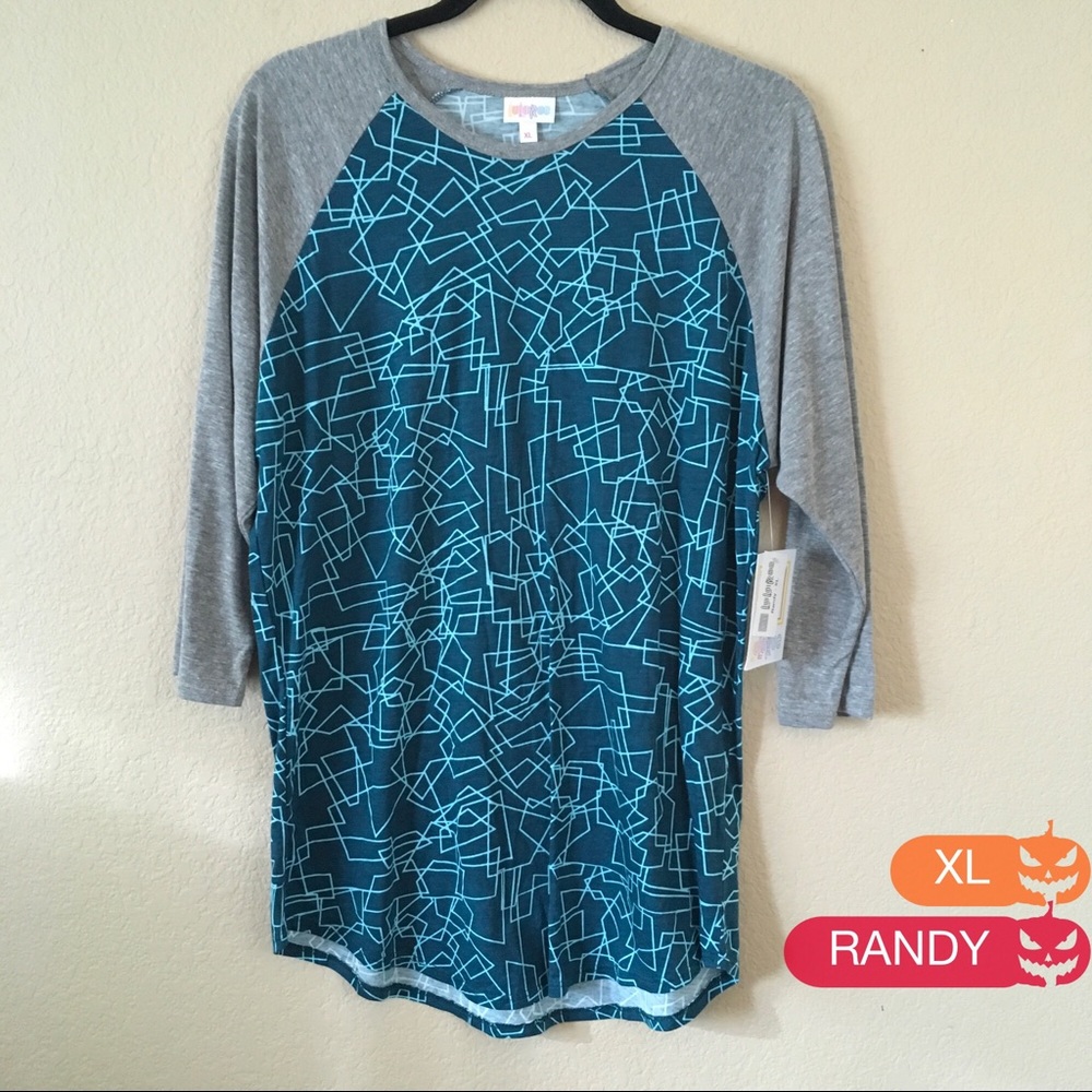 Shades of blue baseball tee