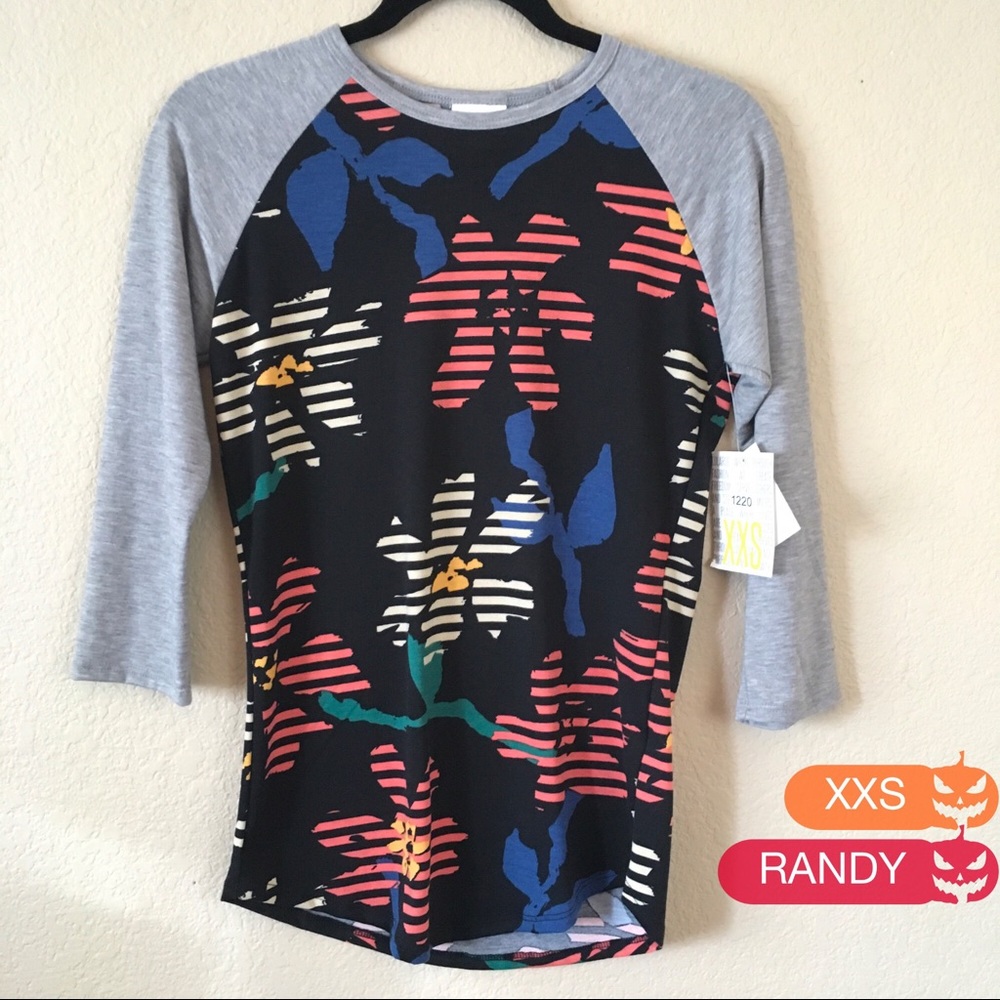 Gorge floral and stripe baseball tee