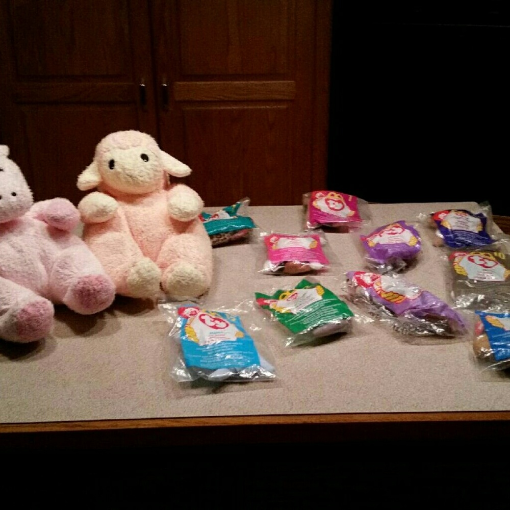 Ty Beanie Hippo and Lamb With 10 McDonald