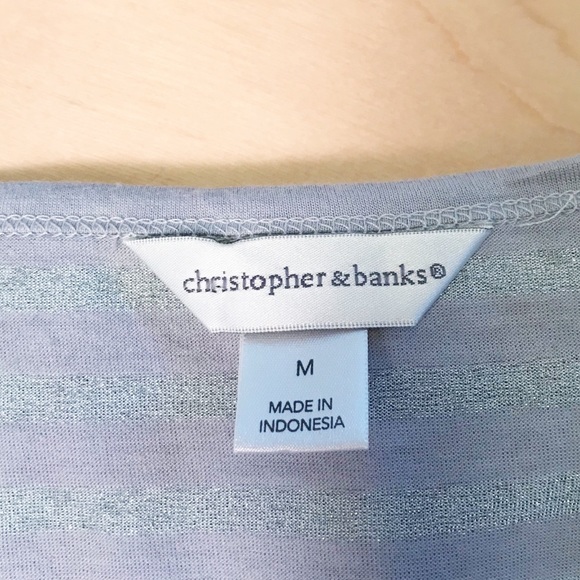 Christopher & Banks long sleeve metallic grey tee - Picture 5 of 7
