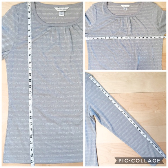 Christopher & Banks long sleeve metallic grey tee - Picture 7 of 7