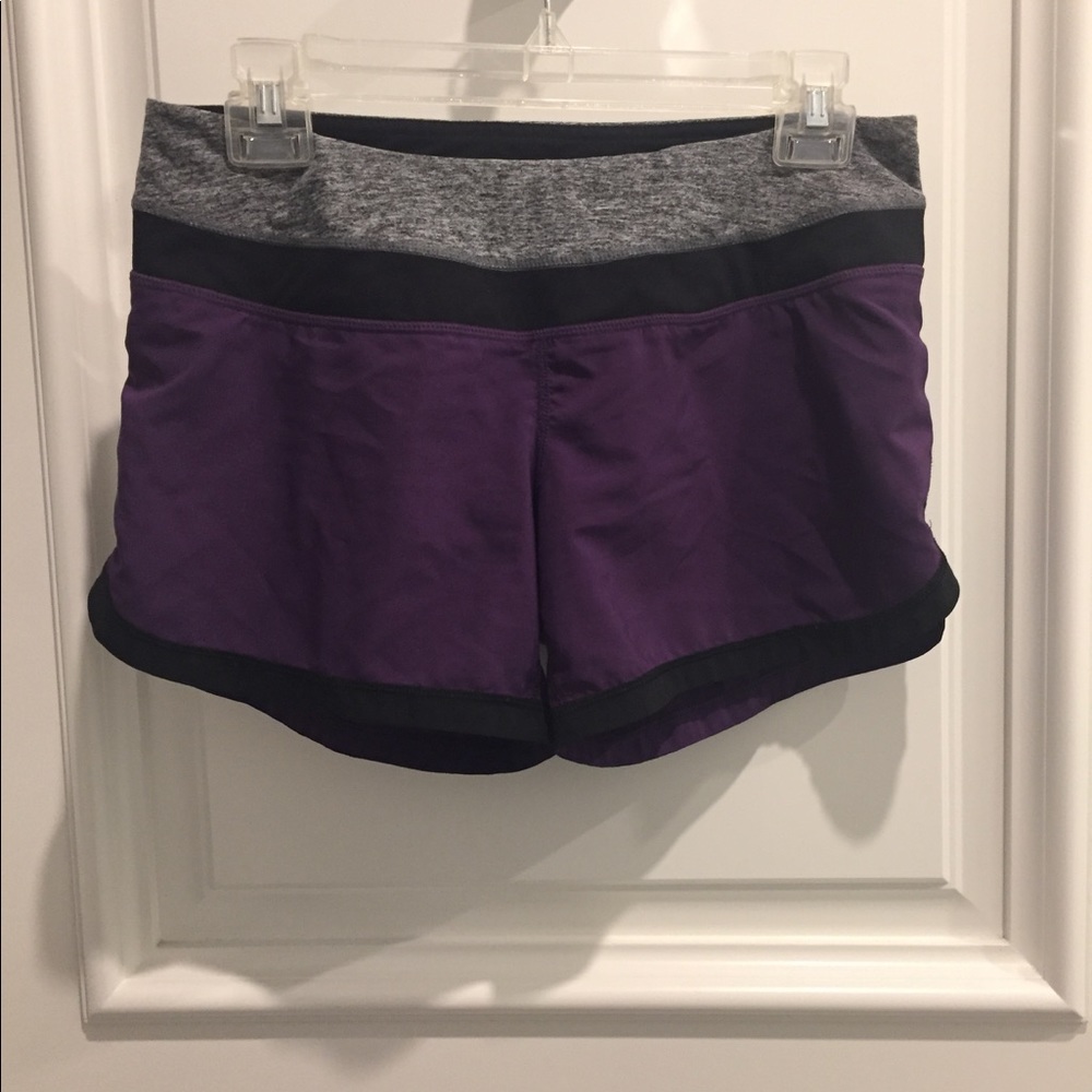 Lululemon Purple Running Shorts with Zipper
