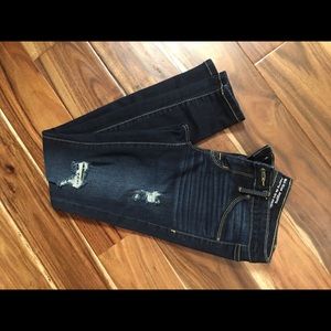 Mossimo dark wash and distressed Jean legging