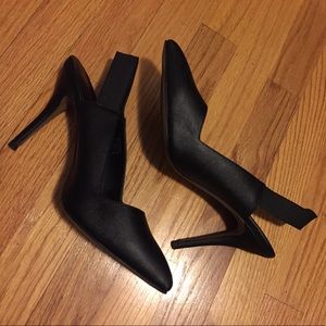 Also leather stretch back stilettos